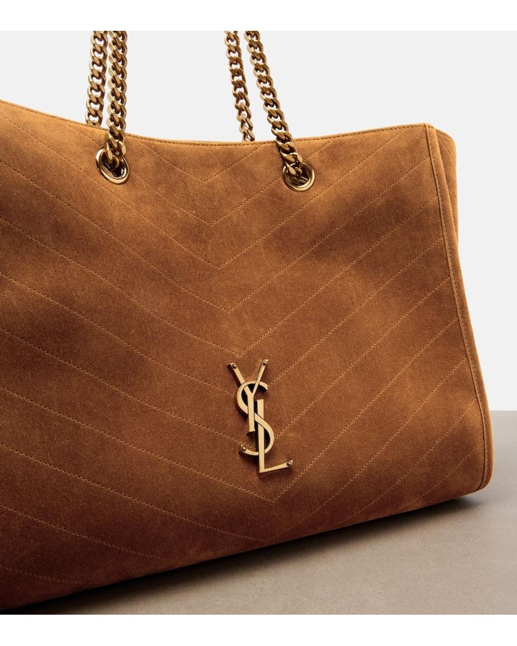 Saint Laurent Brown Niki East/West Suede Shopper