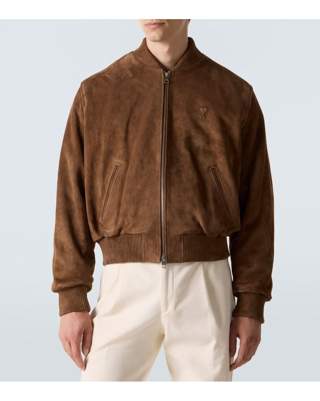 AMI Brown Suede Jacket for men