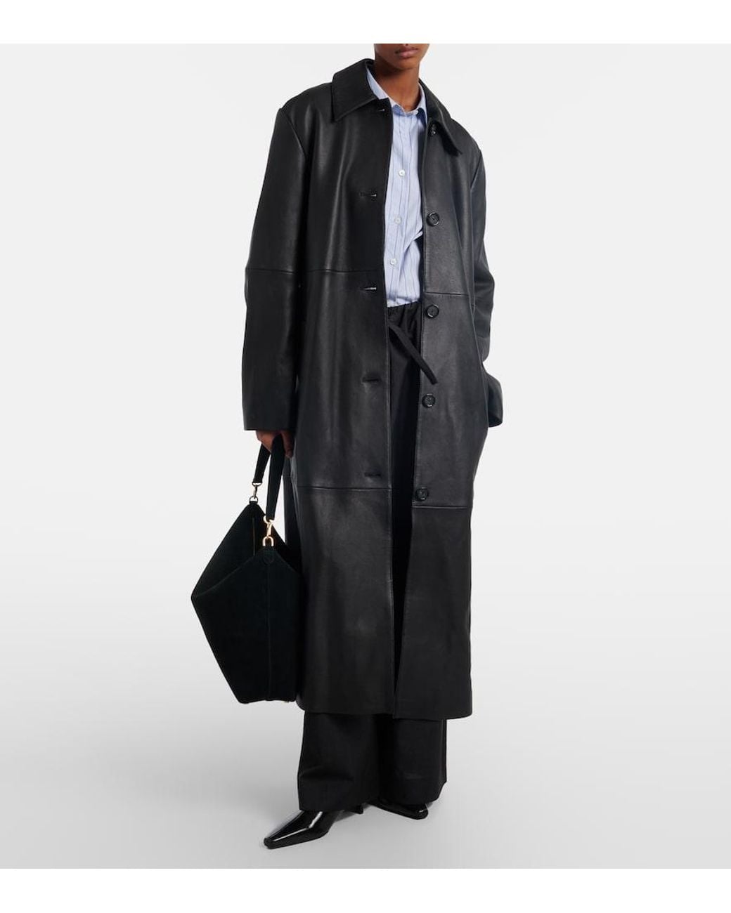 Totême Black Suede Tote Bag