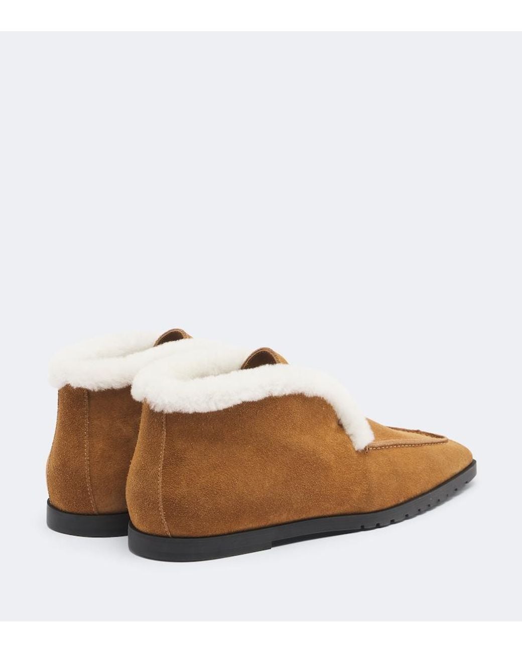 Totême Brown Shearling-Lined Suede Ankle Boots