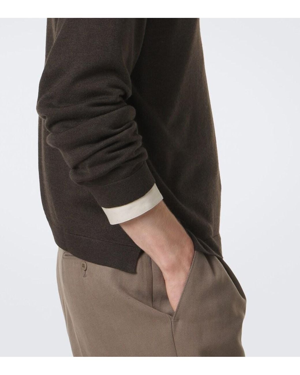 STÒFFA Brown Wool And Silk Sweater for men
