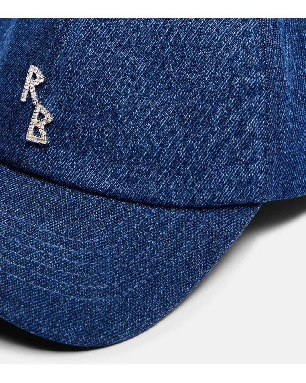 Ruslan Baginskiy Blue Rb Embellished Denim Baseball Cap