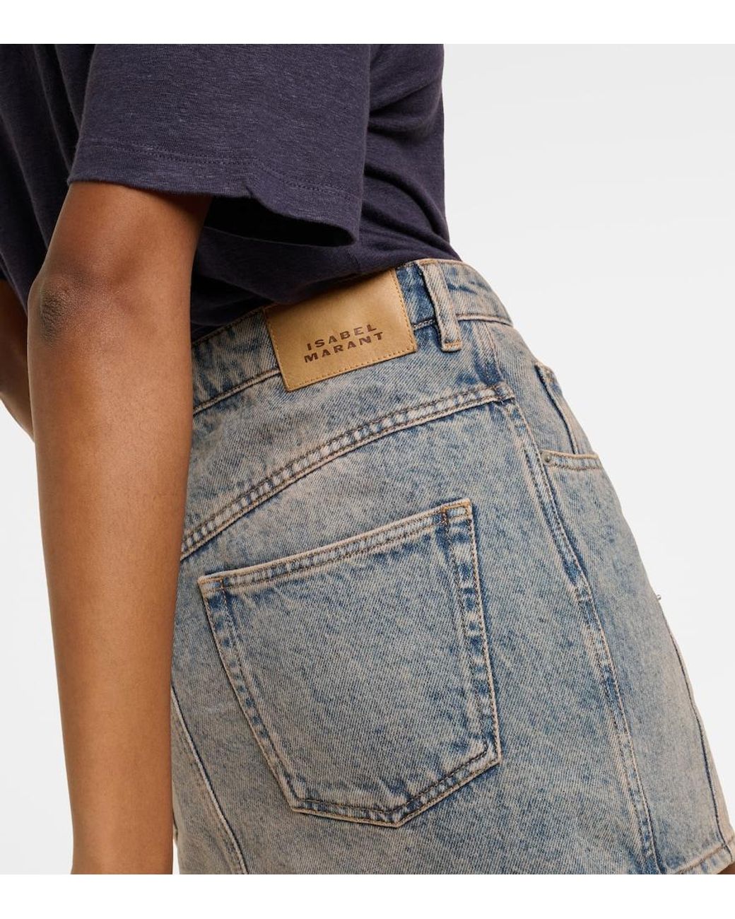 Isabel Marant Gray Vesna Denim Miniskirt