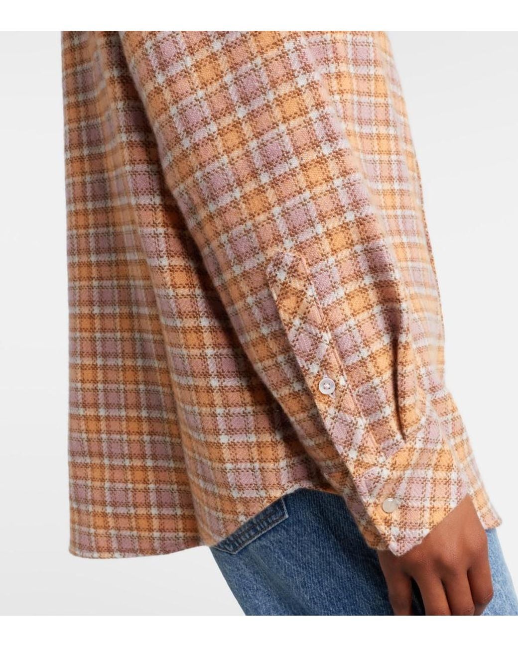God's True Cashmere Pink Midnight Rose Plaid Cashmere Shirt