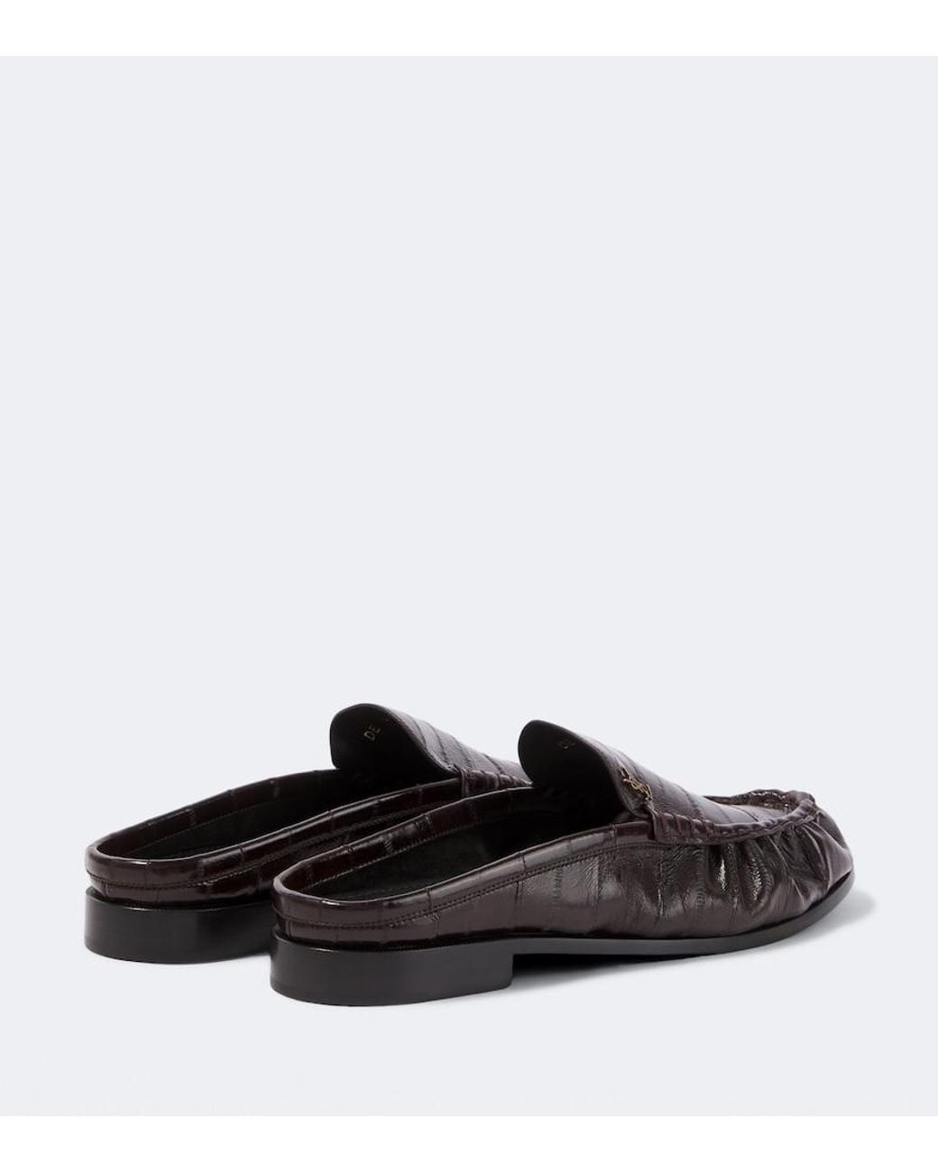 Saint Laurent Brown Le Loafer Eel Leather Mules for men