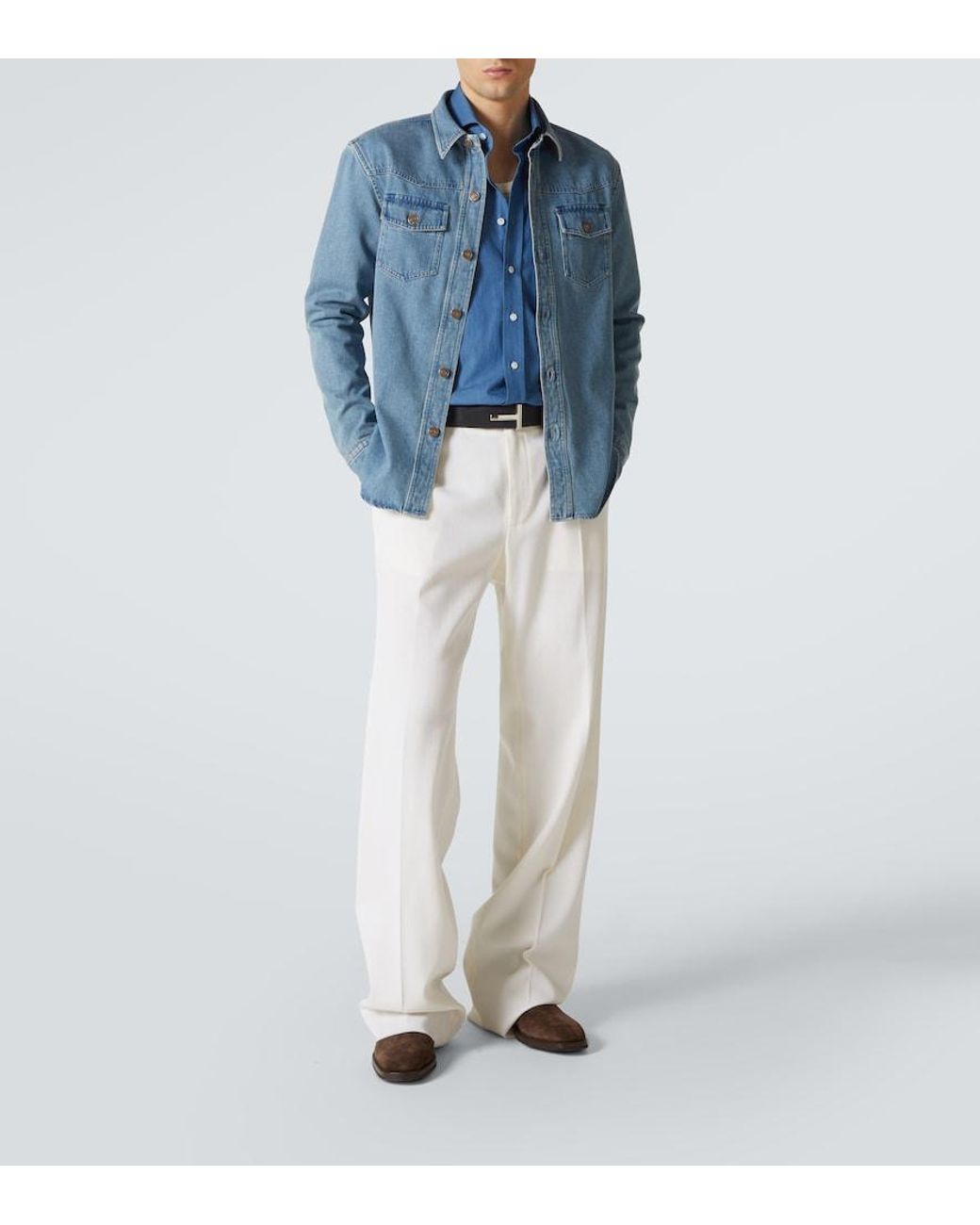 Tom Ford Blue Denim Shirt for men