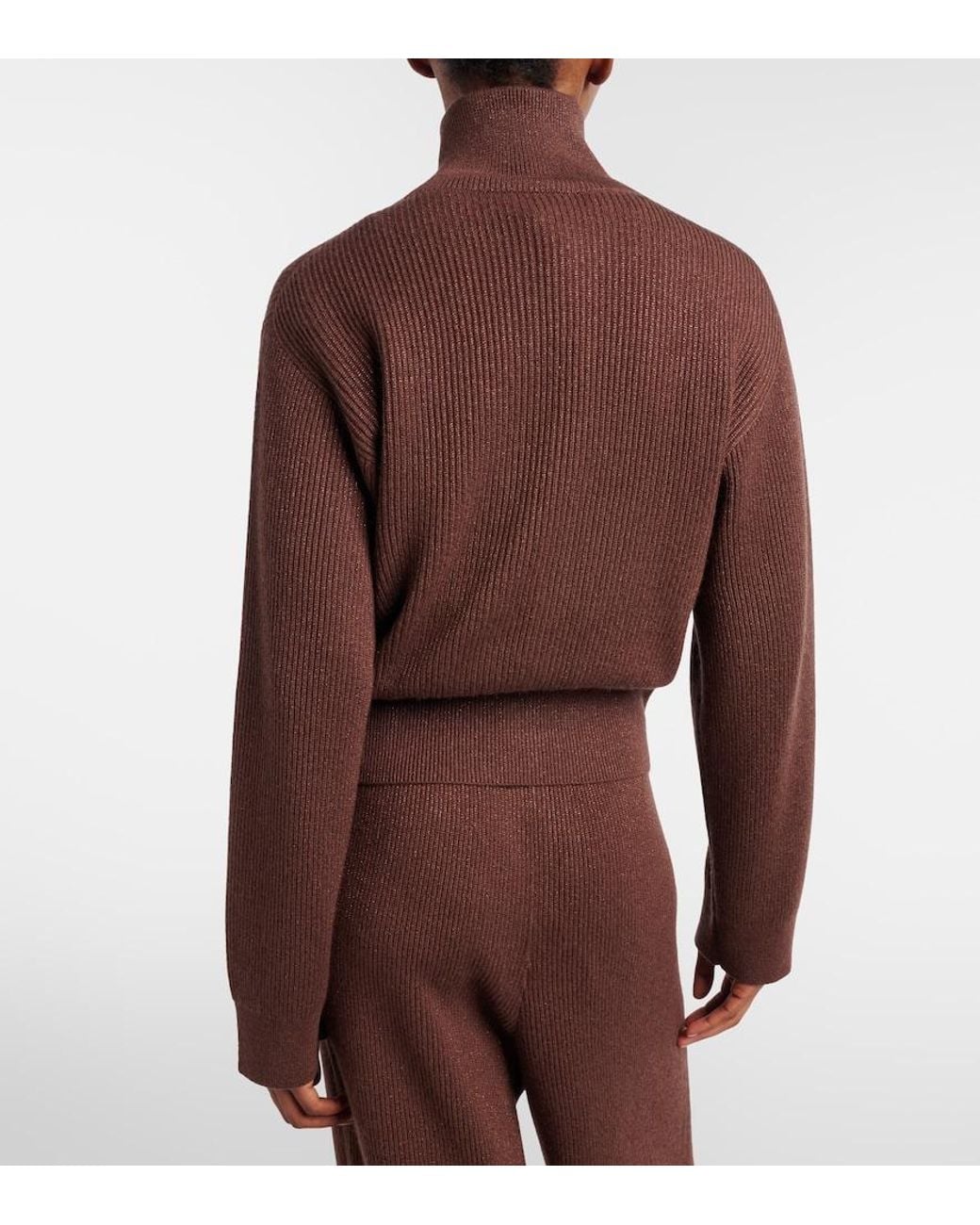 Brunello Cucinelli Brown Monili Cashmere-Blend Sweater