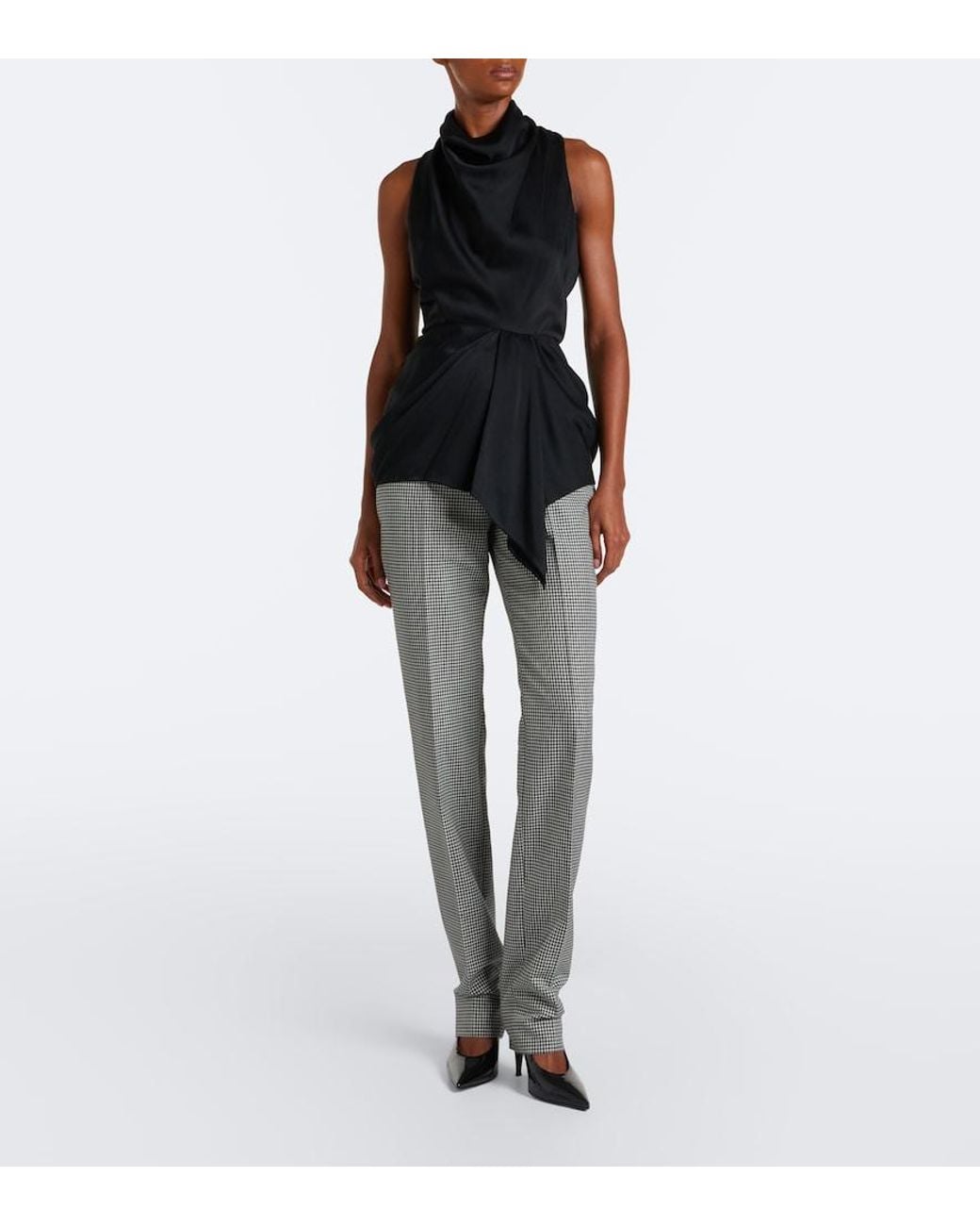 Givenchy Gray Gingham Slim Pants