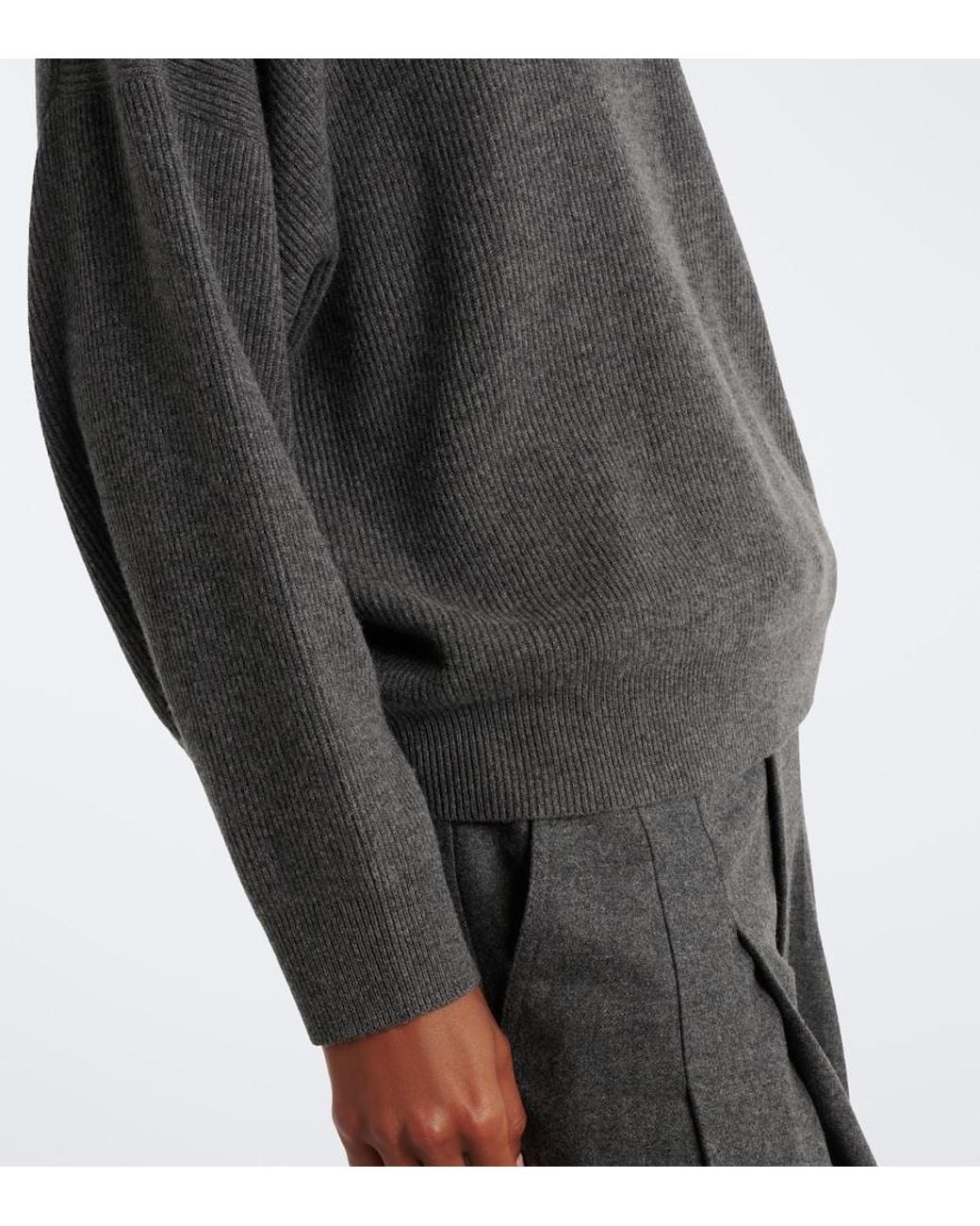 Brunello Cucinelli Gray Wool, Silk, And Cashmere Turtleneck Sweater