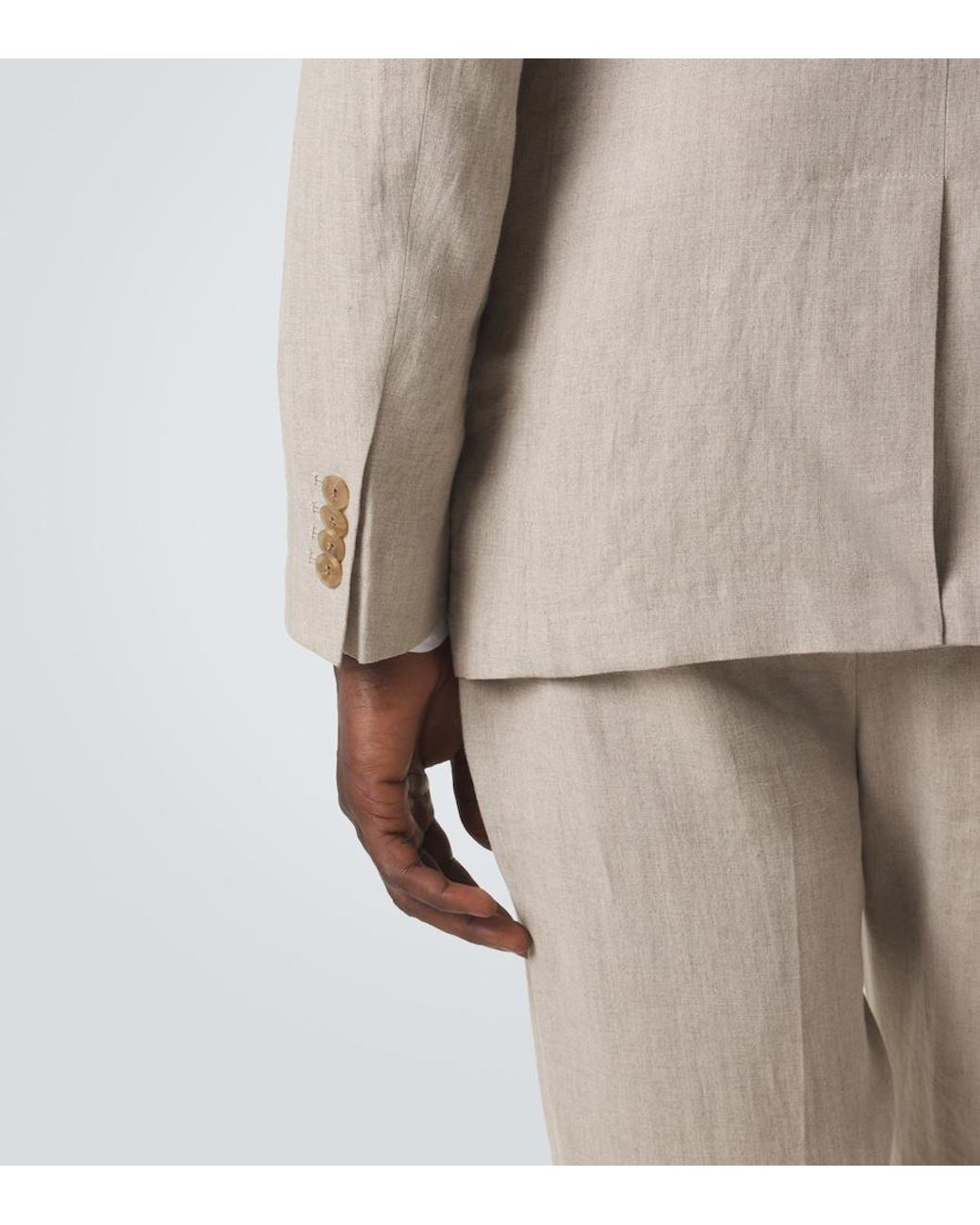 Sunspel Gray Linen Blazer for men