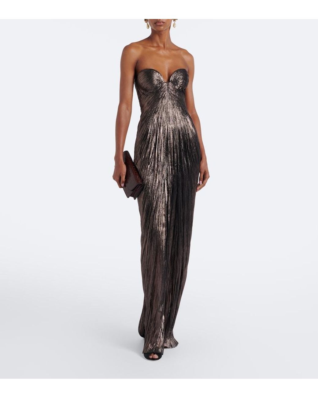 Maria Lucia Hohan Black Nadira Silk Bustier Gown