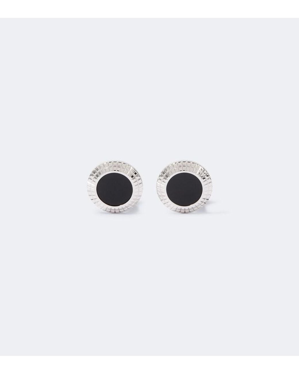 Dunhill White Sterling Cufflinks With Onyx for men