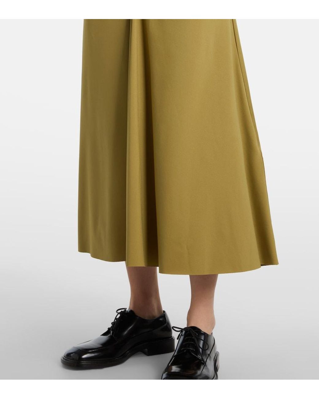 Victoria Beckham Green Gathered Jersey T-Shirt Dress