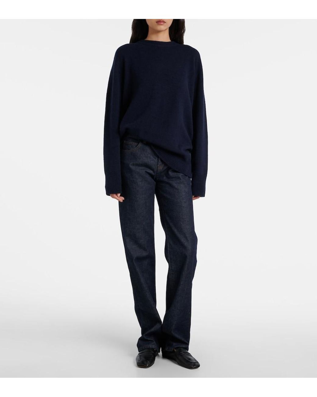 The Row Blue Sibem Wool And Cashmere Sweater