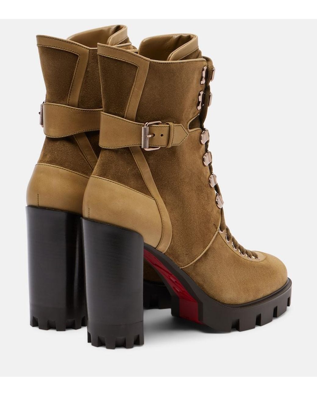 Christian Louboutin Brown New Macademia 100 Suede Ankle Boots