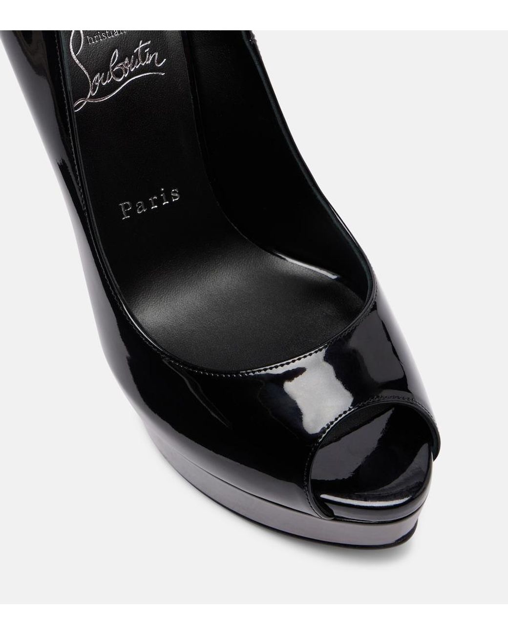 Christian Louboutin Lady Z 160 Patent Leather Peep-Toe Pumps in