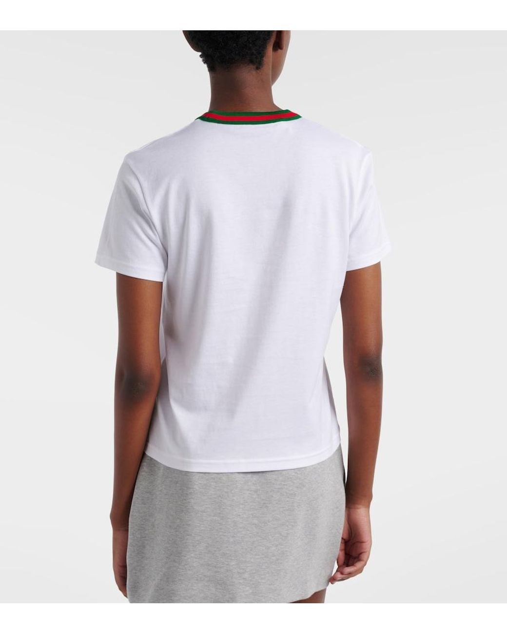 Gucci White Webstripe Cotton Jersey T-Shirt