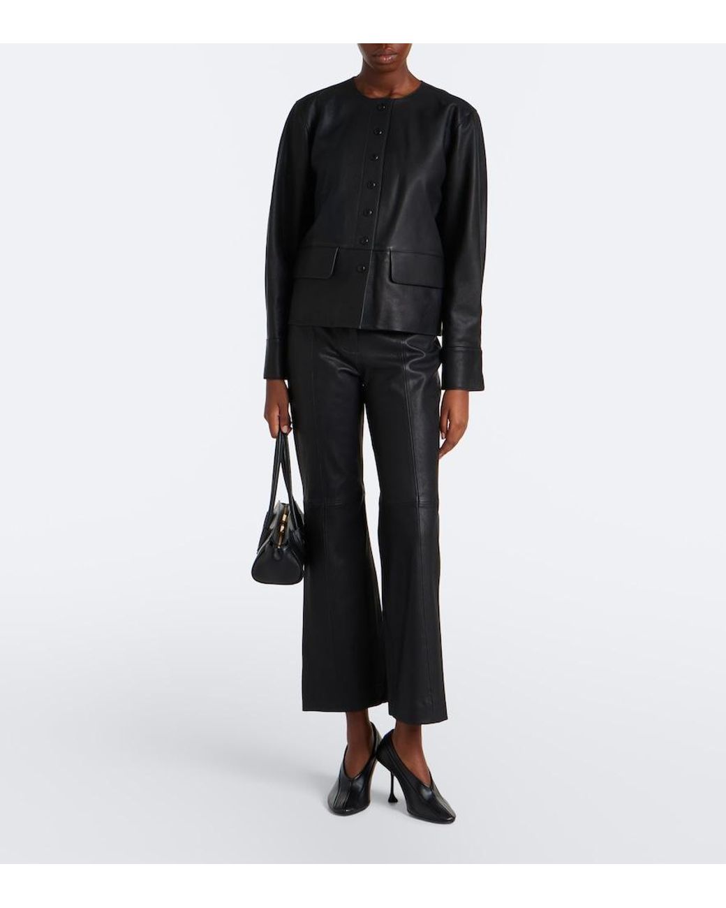 Proenza Schouler Gray Label Isadora Leather Flared Pants