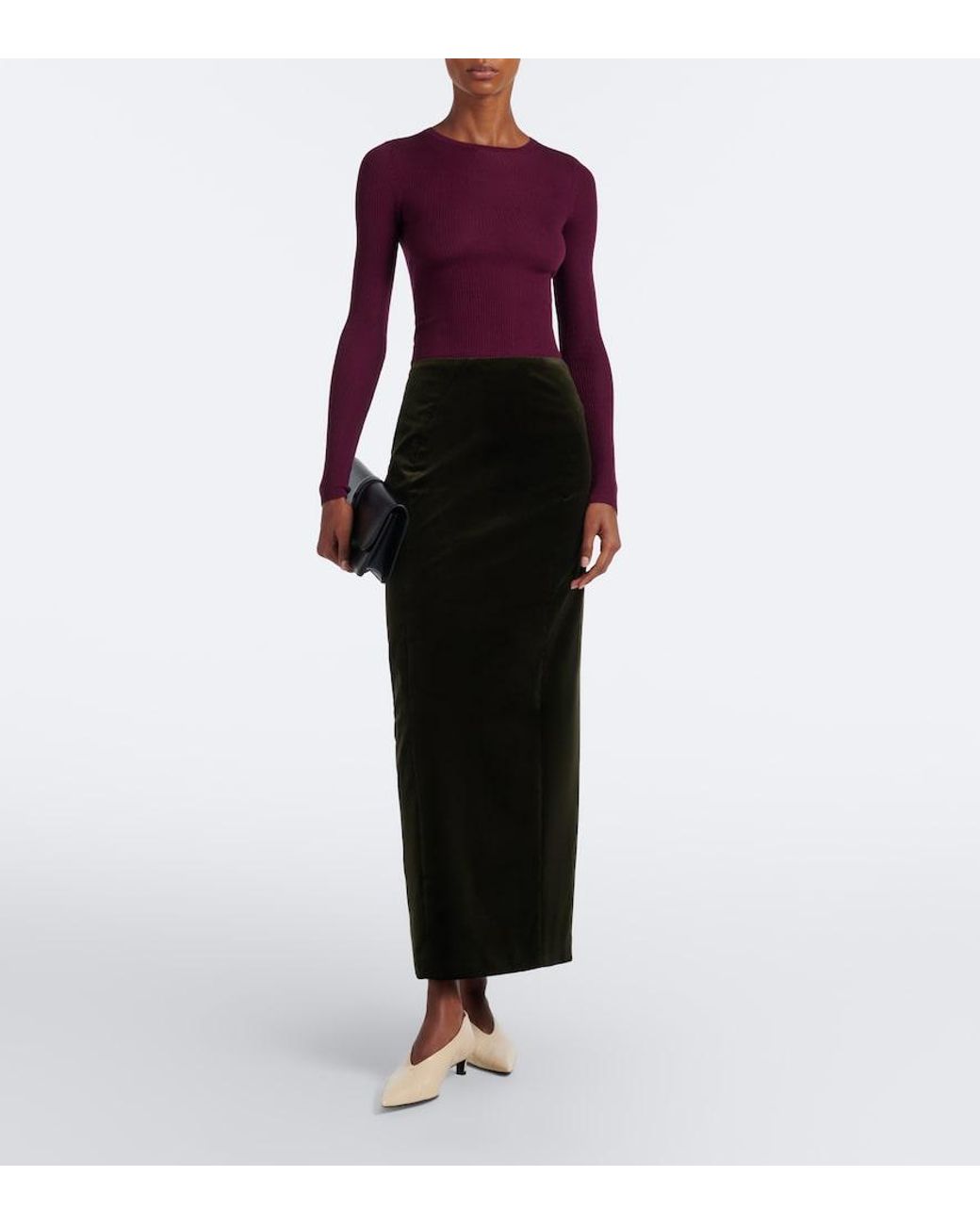 Gonna Lunga di Jil Sander in Black
