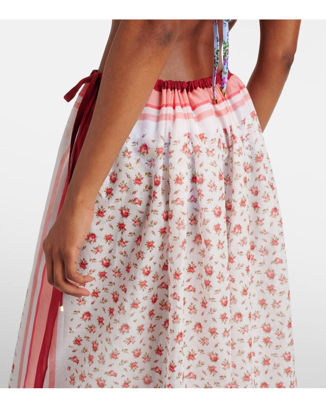 Dolce & Gabbana Pink Floral Cotton Beach Cover-Up