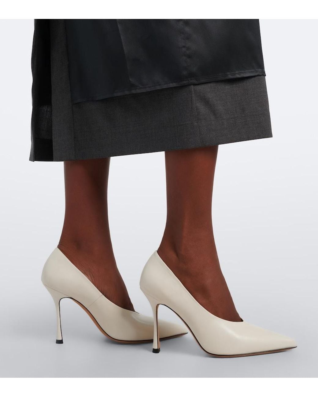 Jude White Kiss Leather Pumps