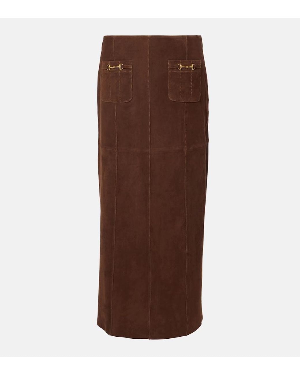 Rixo Brown Edwina Suede Skirt