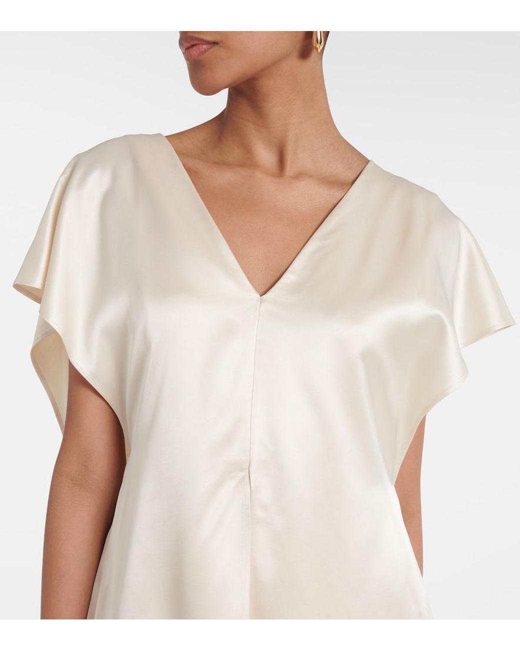 TOVE White Sara Caped Satin Top