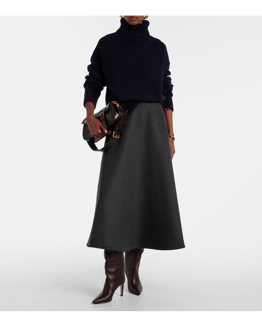 Extreme Cashmere Blue Crop Xtra Cashmere Turtleneck Sweater