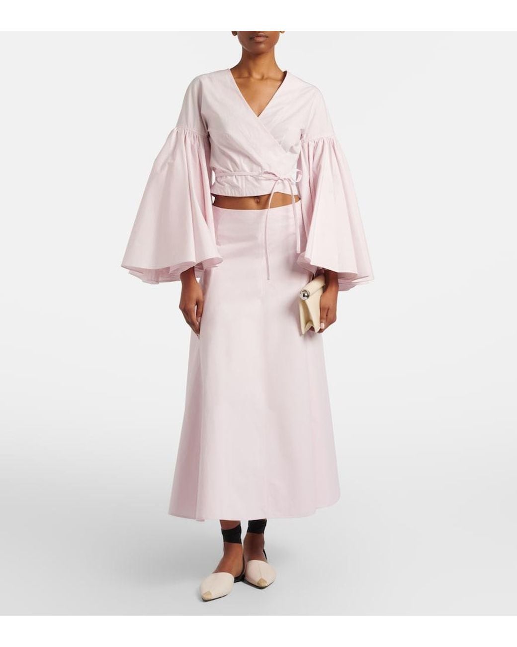 Jacquemus Pink Paysan Cotton Poplin Wrap Top