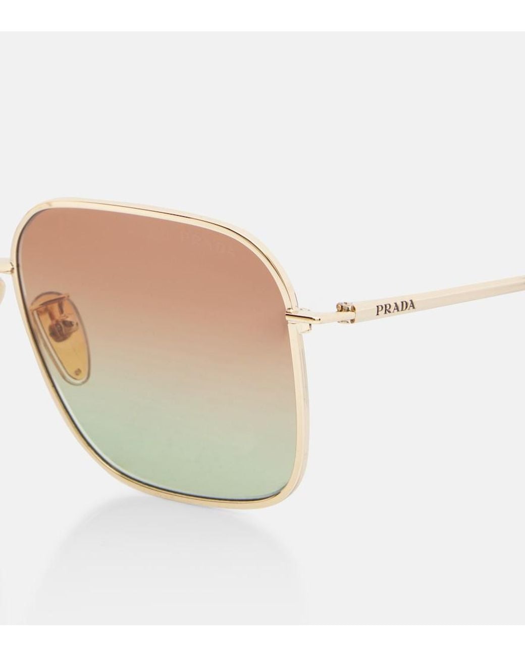 Prada Natural Eckige Sonnenbrille