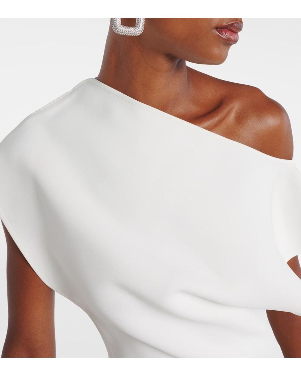 Maticevski White Wishing Ruffled Asymmetric Gown
