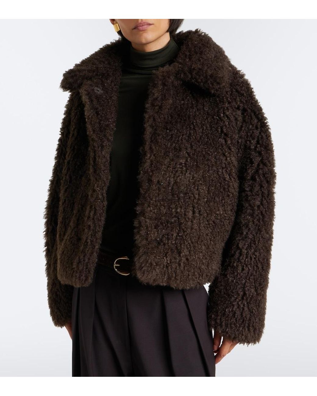 Vince Black Cropped Boucle Blouson Jacket