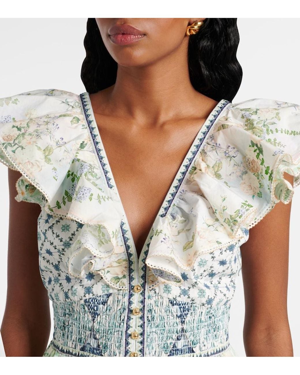 Camilla White Crystal-Embellished Cotton Minidress