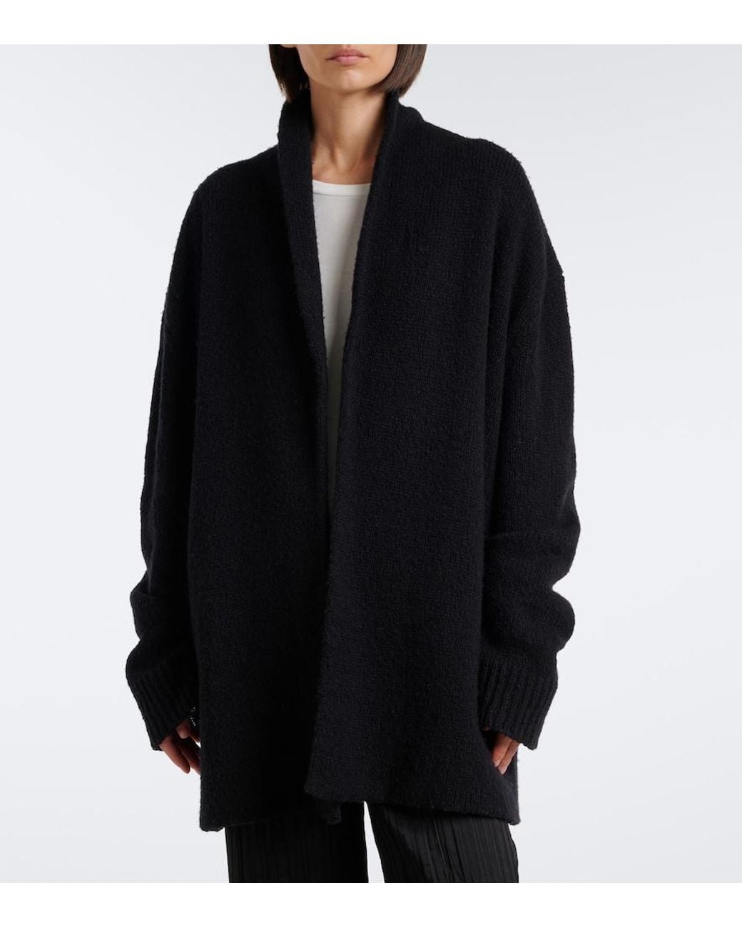 The Row Black Parry Cashmere, Wool, And Silk Cardigan