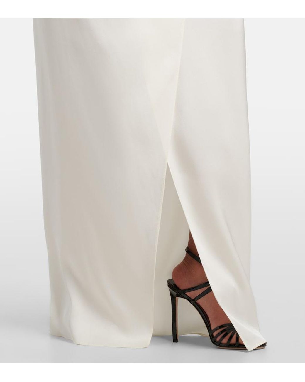 Tom Ford White Silk Satin Wrap Skirt