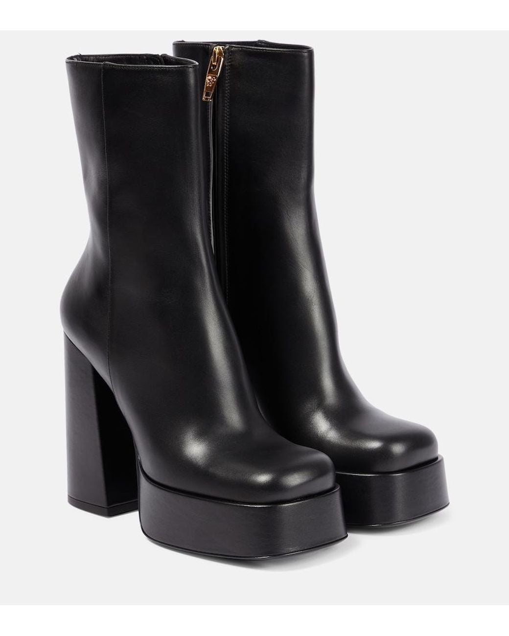 Versace Black Metallic Aevitas Platform Boots