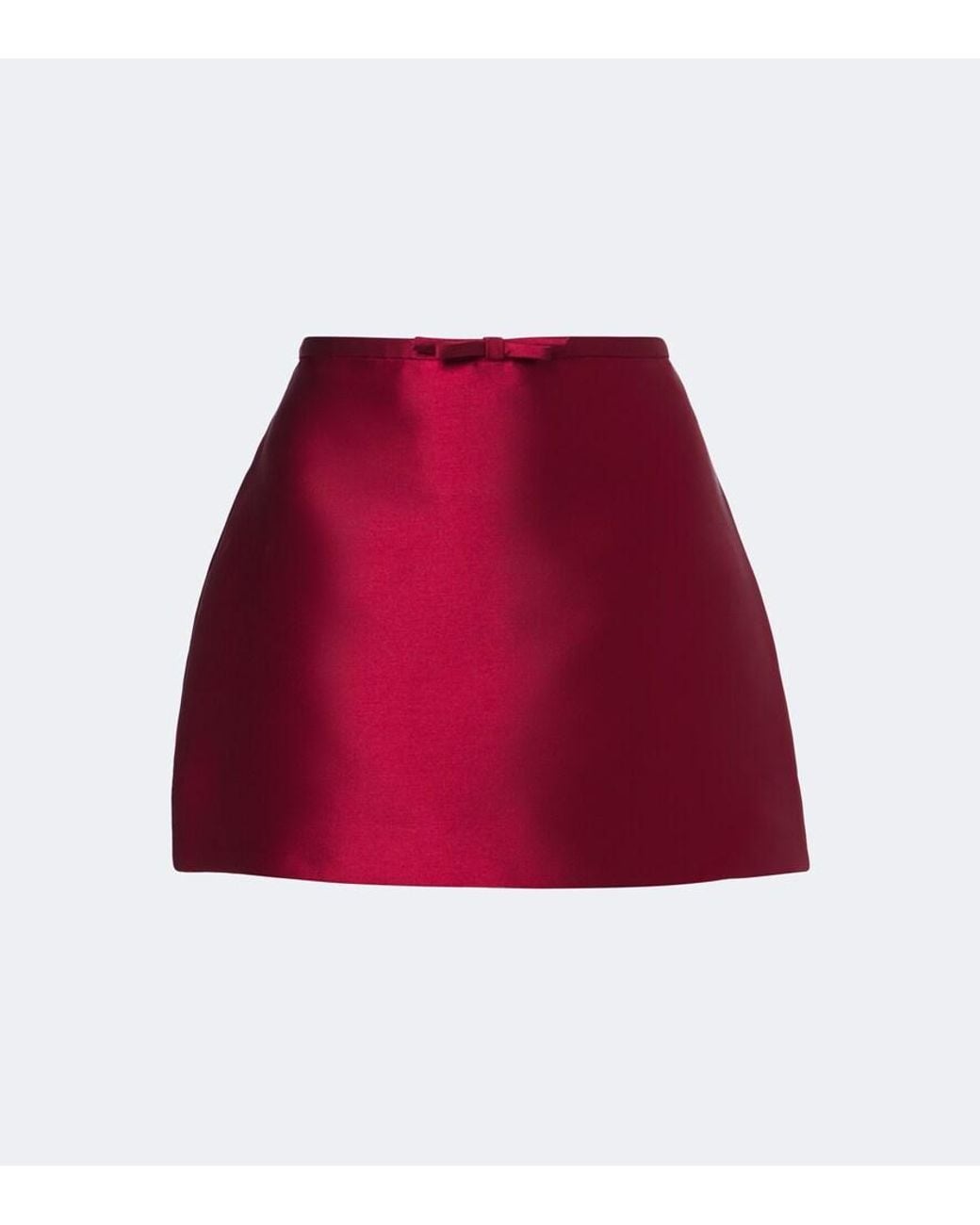 Jonathan Simkhai Red Viana Bow-Detail Satin Miniskirt
