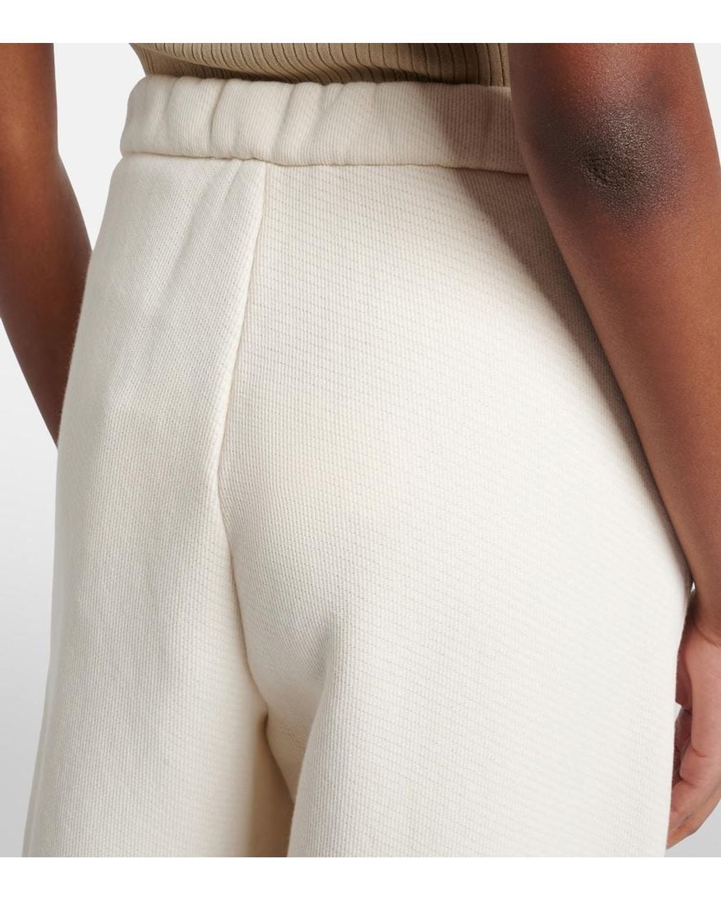 Max Mara White Dente Cotton-Blend Sweatpants