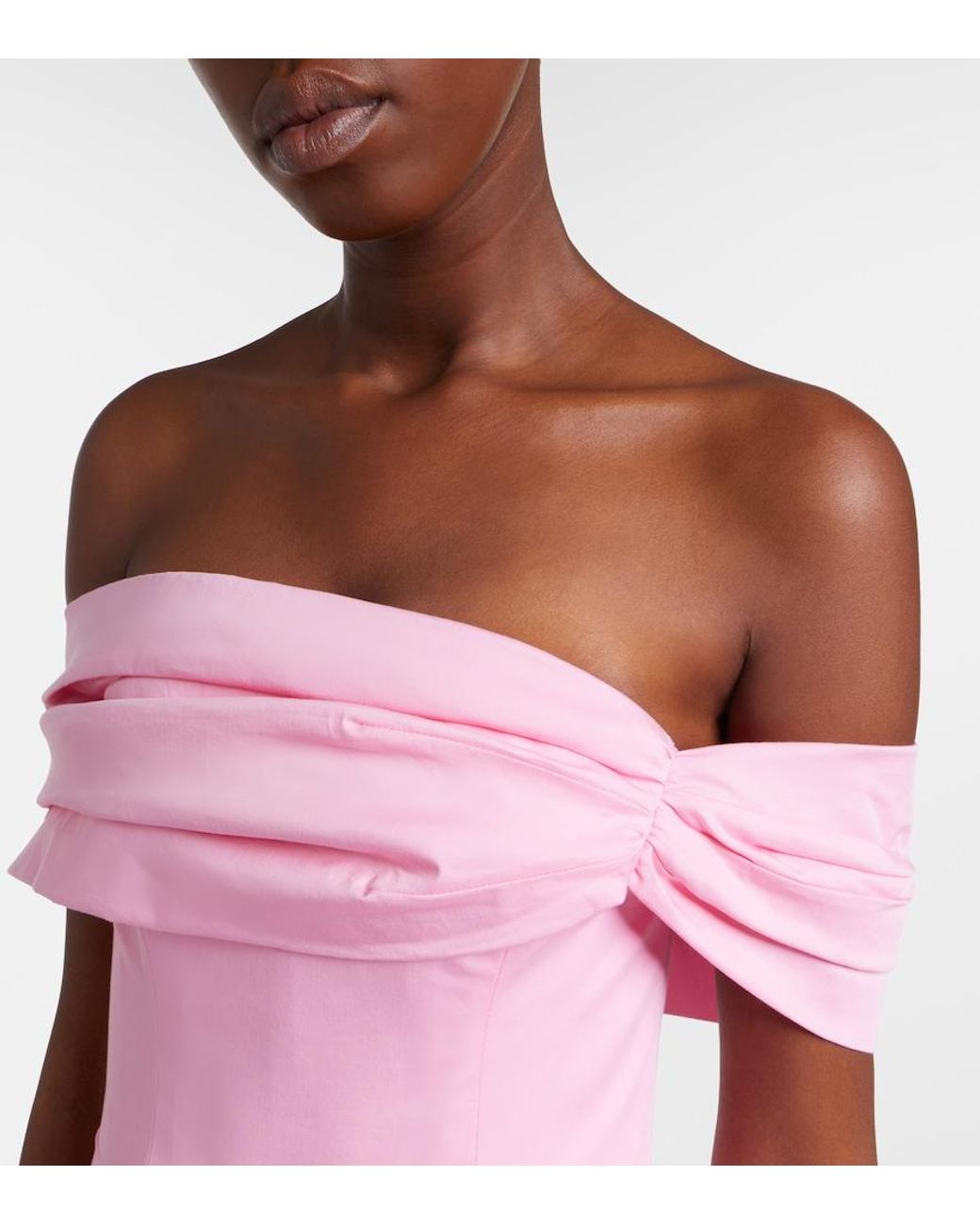 Rebecca Vallance Pink Dianthe Off-Shoulder Bustier Gown