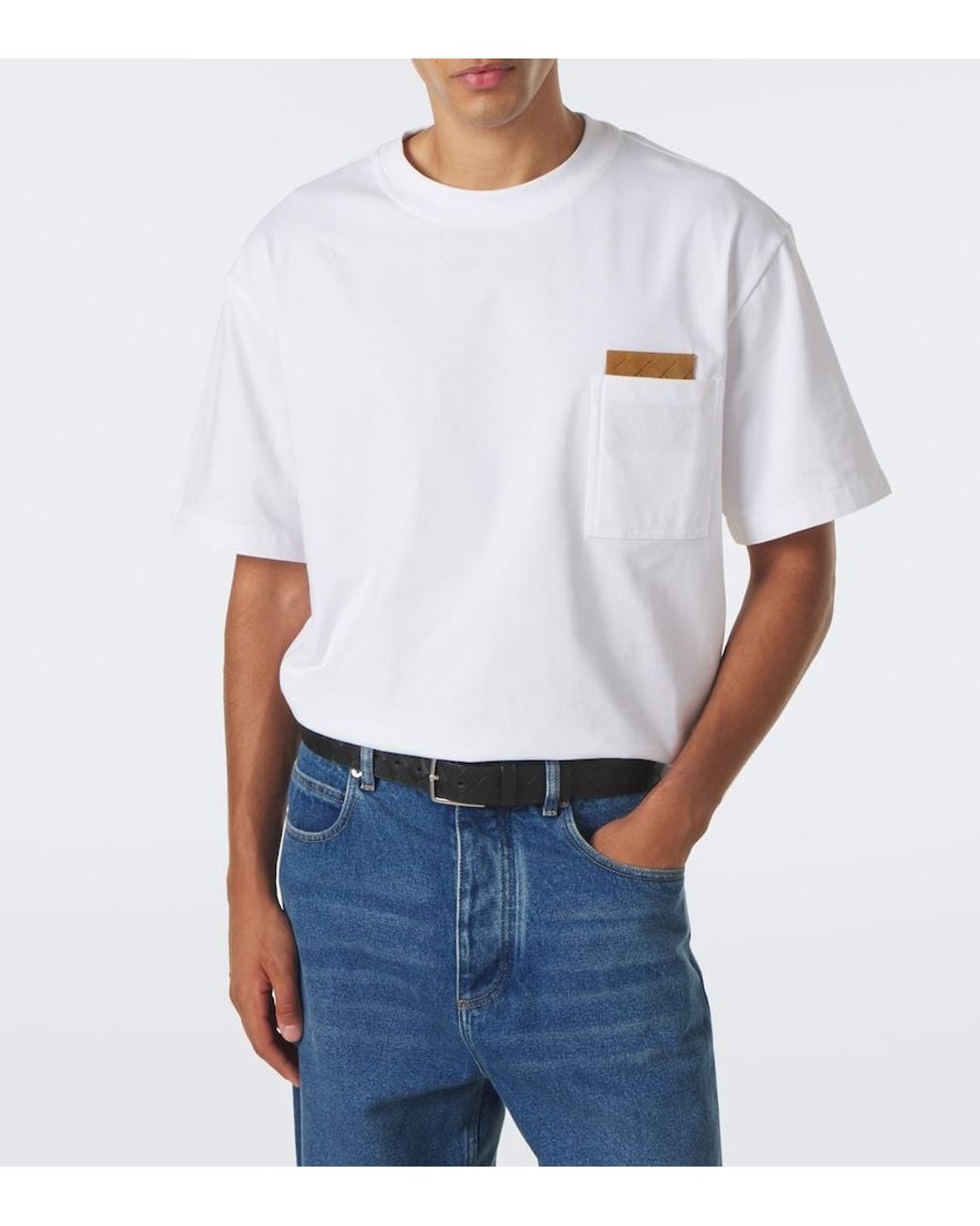 Bottega Veneta White Intrecciato Cotton Jersey T-Shirt for men