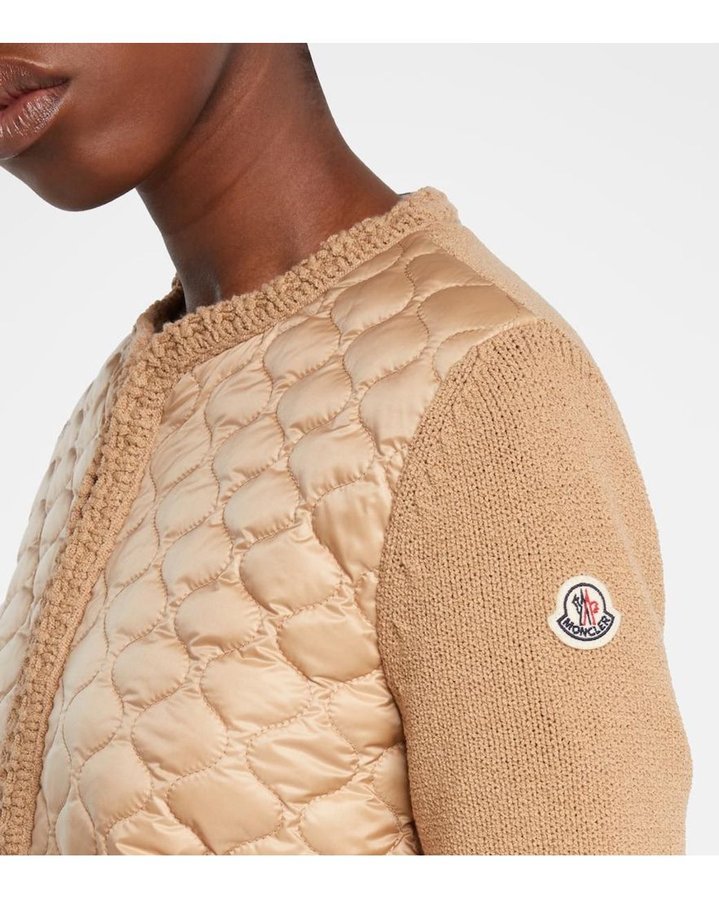Moncler Natural Down-Paneled Cardigan