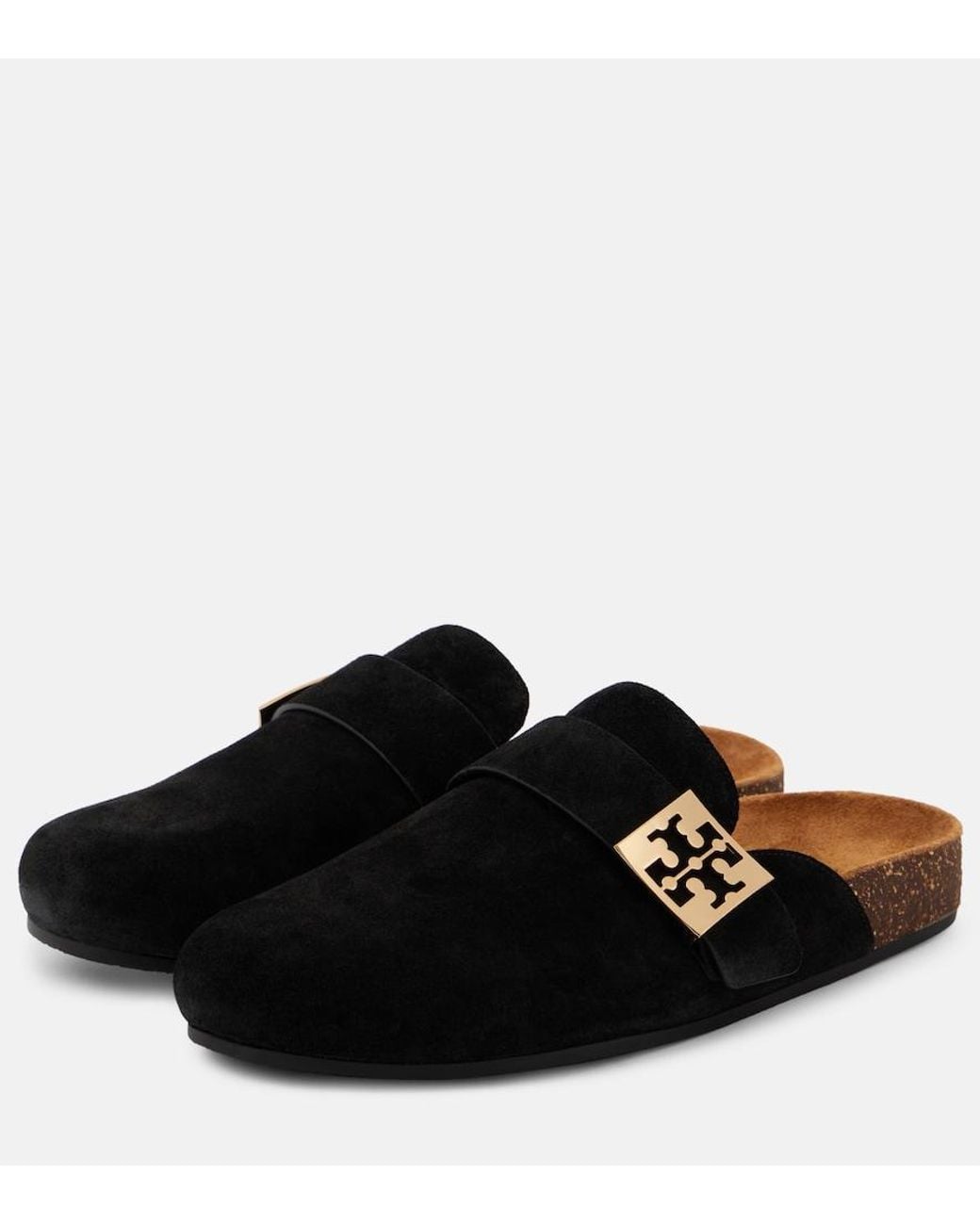 Tory Burch Black Mellow Suede Mules
