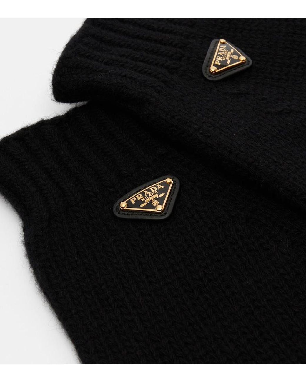 Prada Black Virgin Wool Gloves