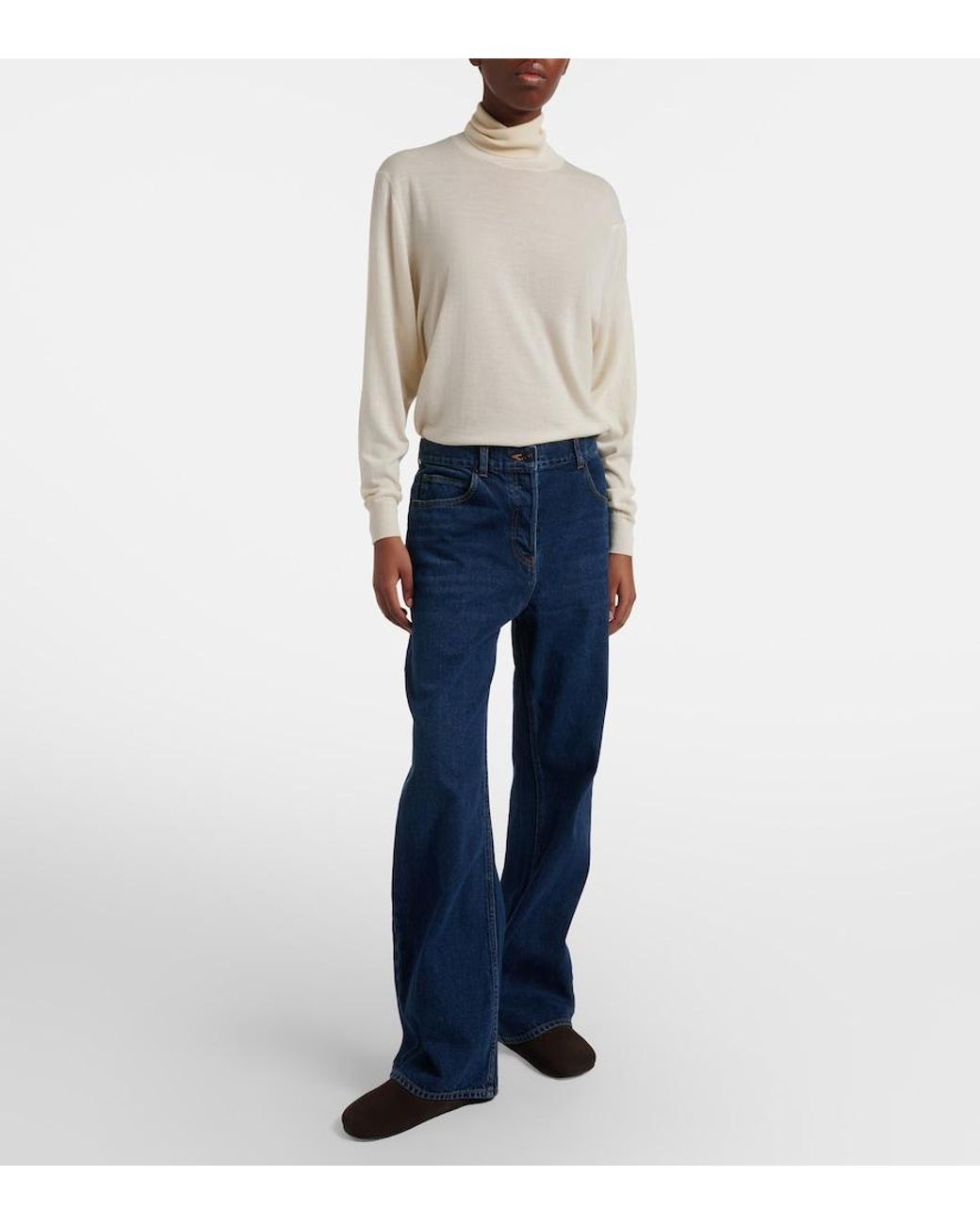 The Row Blue Finbar Wide-Leg Jeans