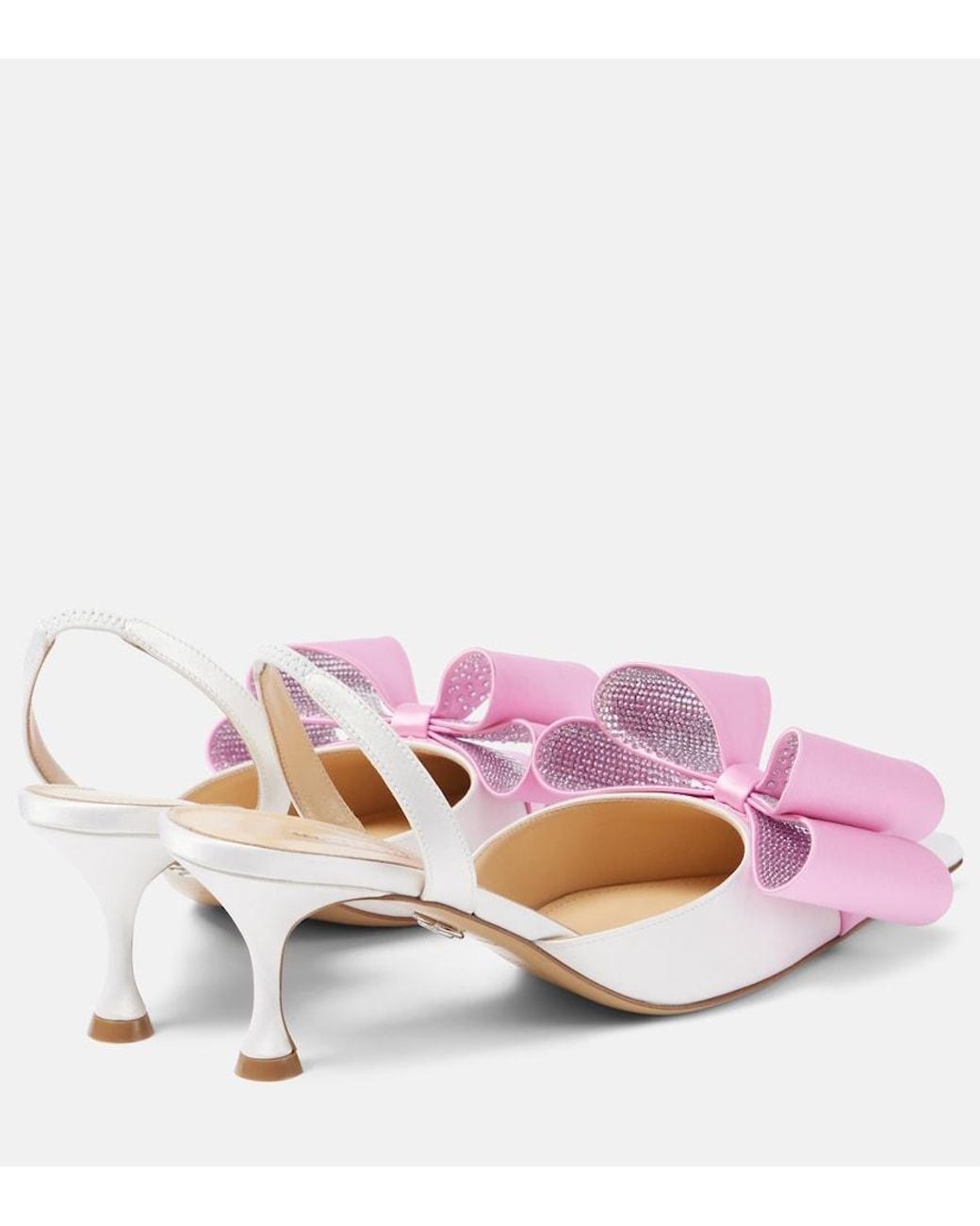 Mach & Mach Pink Le Cadeau Satin Slingback Pumps