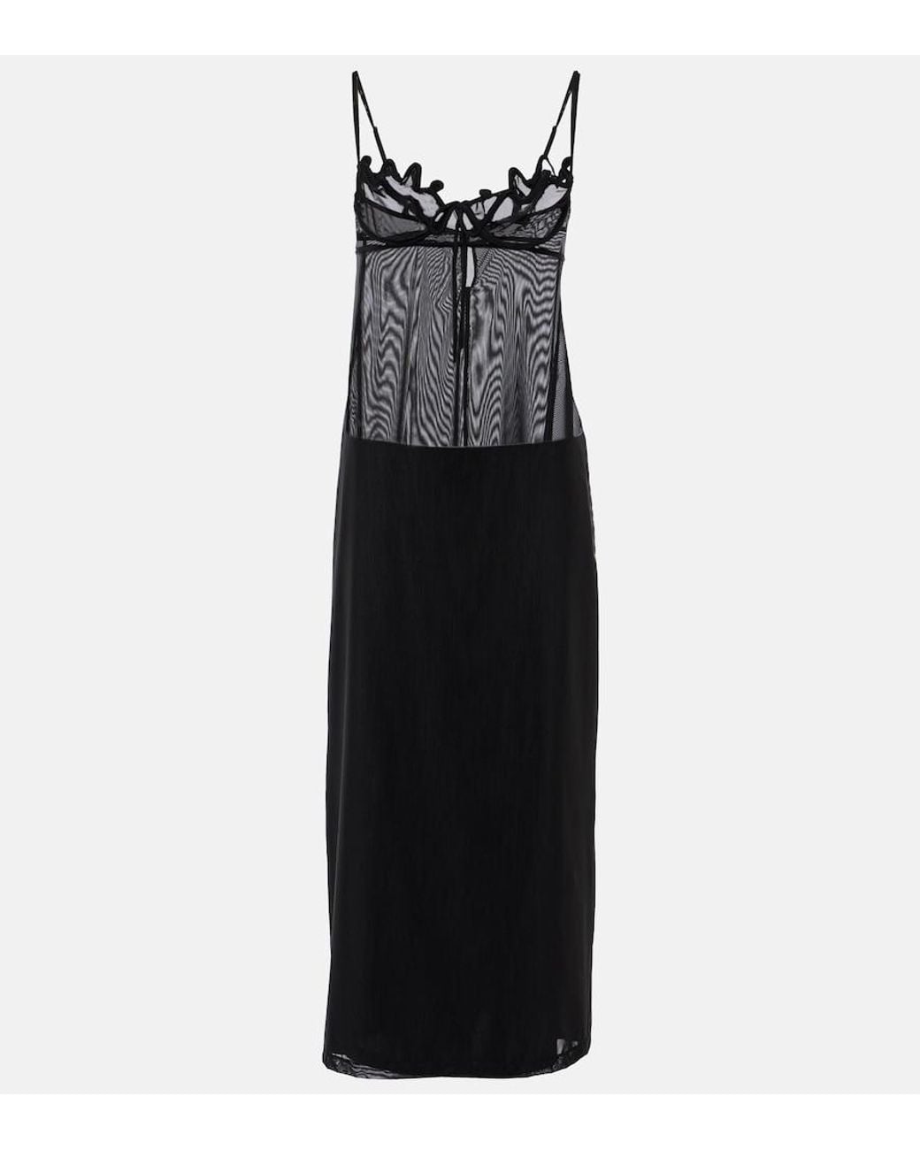 Y. Project Black Wire Brasier Slip Dress