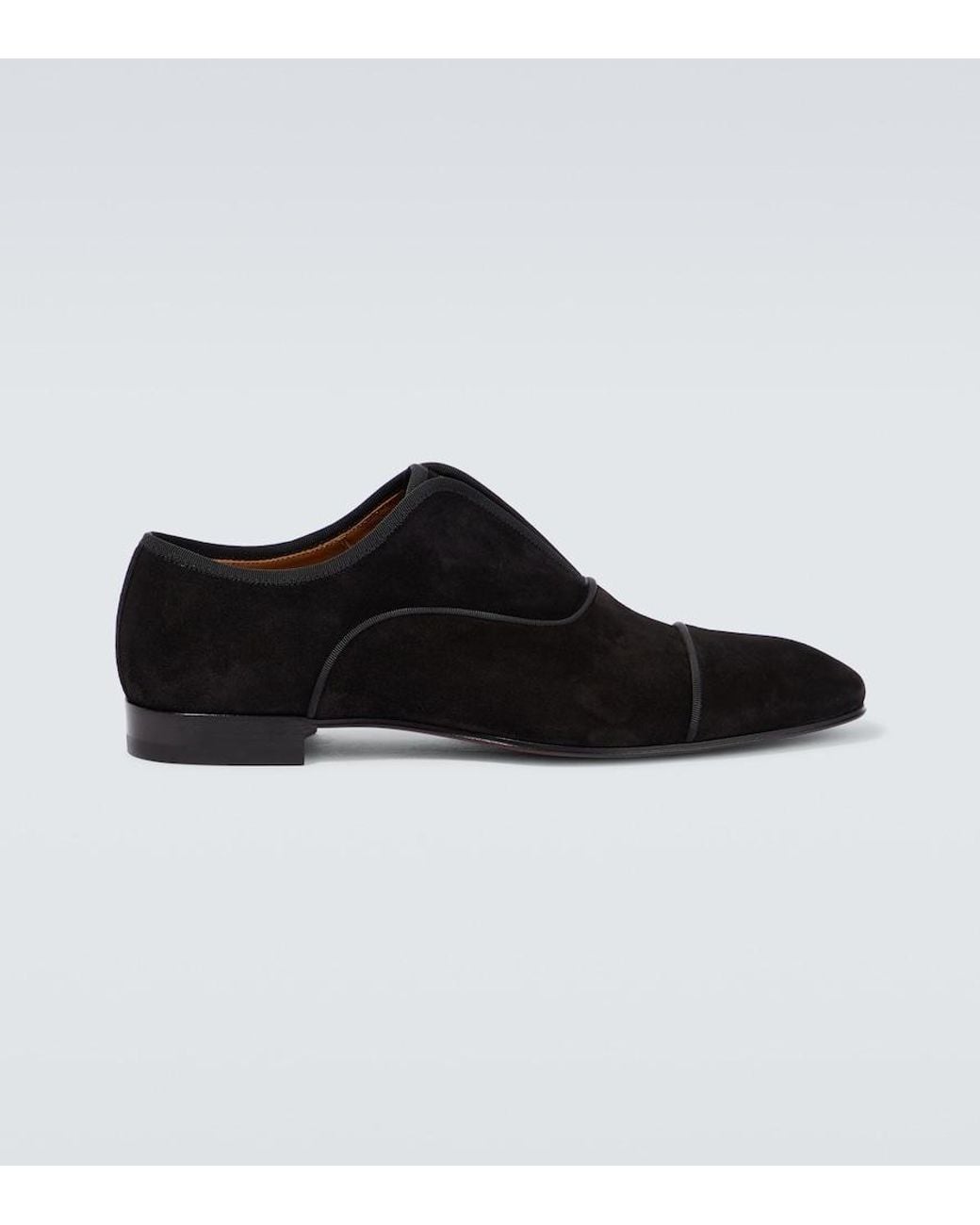 Christian Louboutin Black Alpha Velour Oxford Shoes for men
