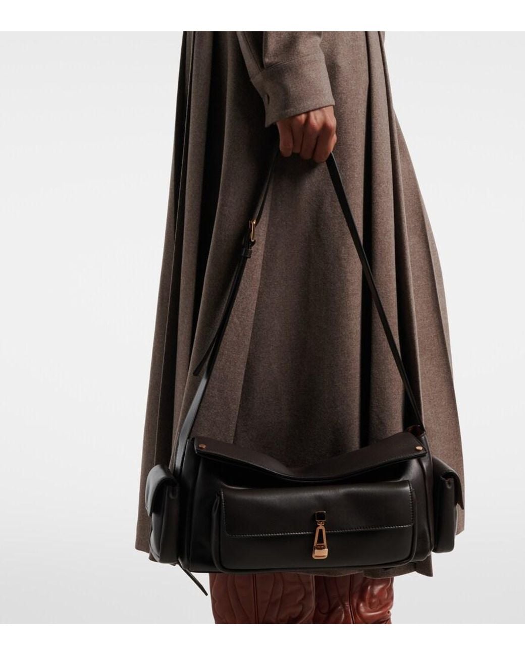 Gabriela Hearst Black Jebb Small Leather Shoulder Bag