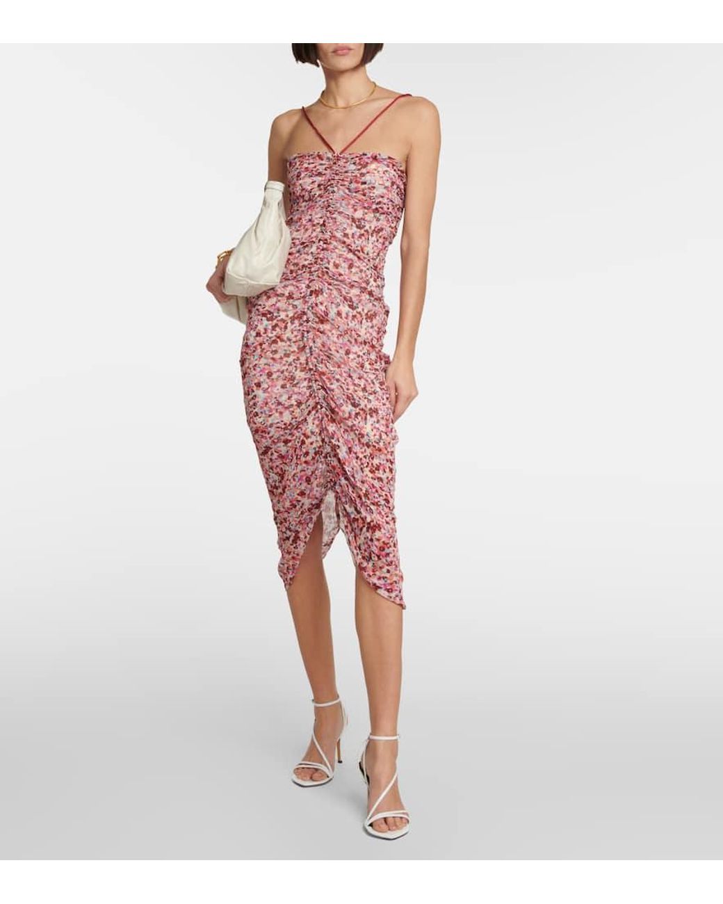 Isabel Marant Red Falone Printed Georgette Midi Dress