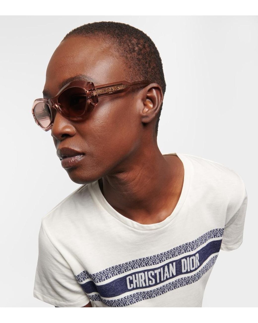 Dior Pink Diorsignature B1U Oval Sunglasses